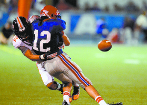 Hoover's Josh Campbell knocks the ball from Vestavia's Grant Benson during Friday night's game. Hoover's Josh Campbell knocks the ball from Vestavia's Grant Benson during Friday night's game.