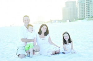 Melisa and her family on the beach. From left: Ed, Grayson, Melisa and Autumn Zwilling.