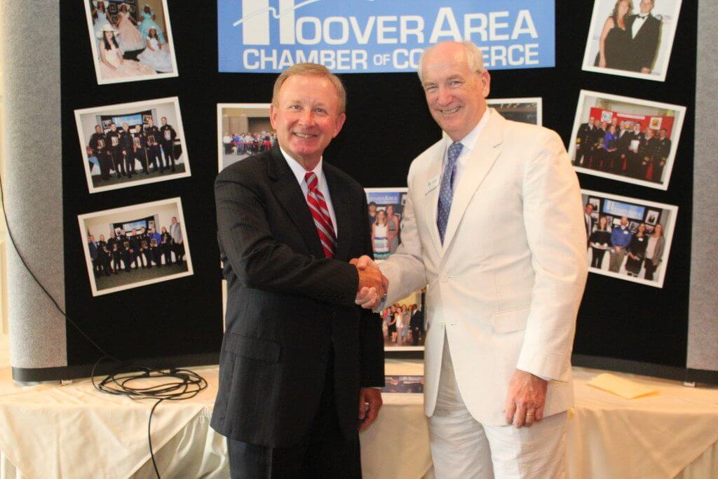 Mike Royer with Hoover Chamber of Commerce Executive Director Bill Powell