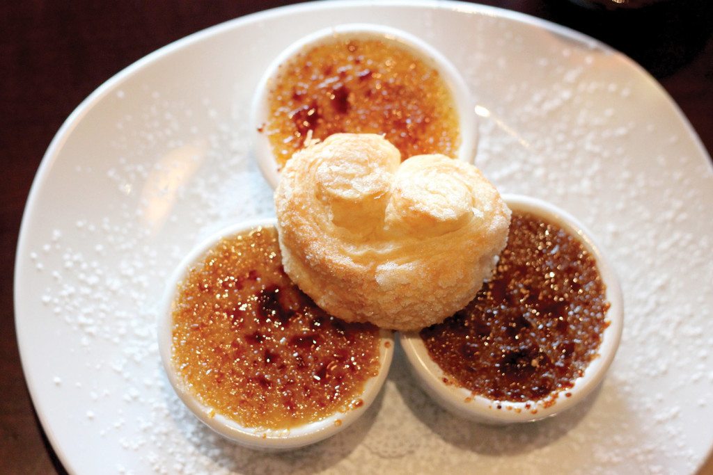The Crème Brulee trio lets diners sample vanilla, chocolate and caramel flavors.