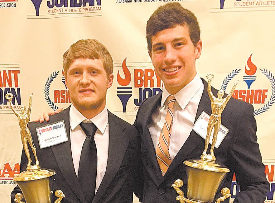 Tucker Wilson (right) of Homewood was named an overall winner at the 31st annual Bryant-Jordan Student Athlete Awards Banquet on Monday. Photo special to the Journal.